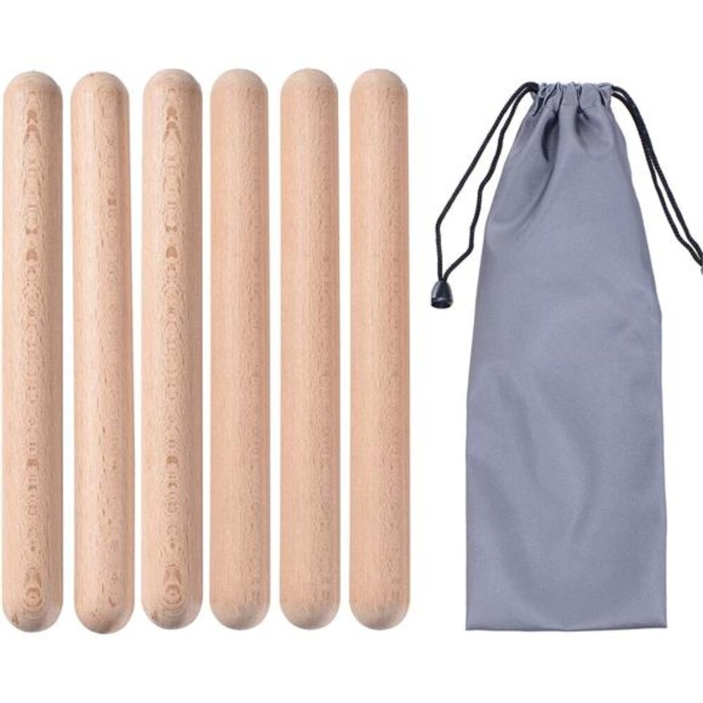 🎶 6-Pack Wooden Rhythm Sticks – Musical Percussion for Kids & Classrooms 🎵